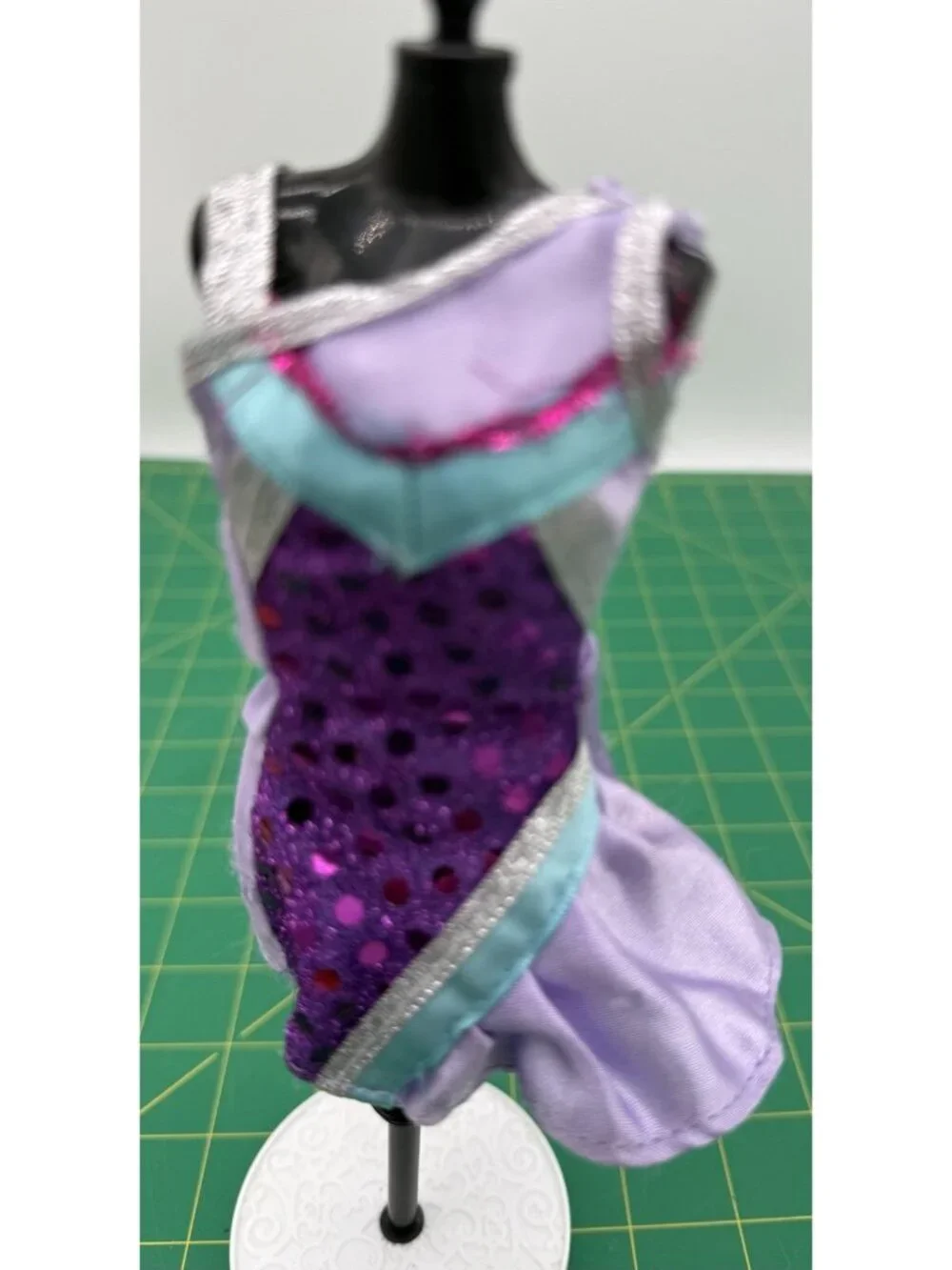 Barbie Or Other Fashion Doll Purple Glitter Cheer Dress Clothes Outfit